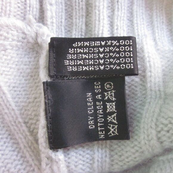 Ralph Lauren Black Label Cabled V-Neck Cashmere Pullover Slim Fit Size S Lt Gray - Picture 6 of 11